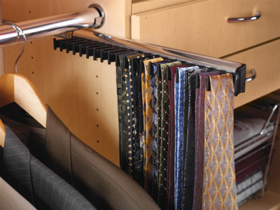 Closet Organizers - Custom Closet Accessory - Pull Out Tie Rack